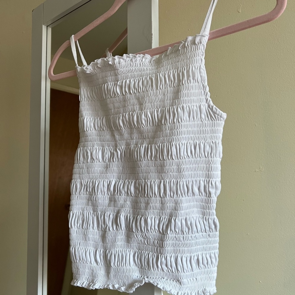 White Smocked Tank Top